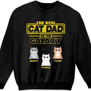 Meilleur papa chat de la galaxie - Cadeau pour papa chat, maman chat - T-shirt unisexe personnalisé