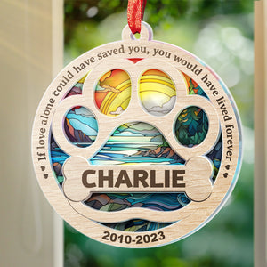 Plus à mes côtés, pour toujours dans mon cœur - Ornement attrape-soleil personnalisé commémoratif - Forme ronde en acrylique - Cadeau de condoléances pour les propriétaires d'animaux et les amoureux des animaux