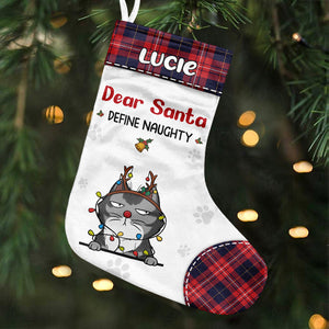 Je suis sur la liste des vilains - Chaussette de Noël personnalisée pour chat et chien - Cadeau de Noël pour les propriétaires d'animaux et les amoureux des animaux