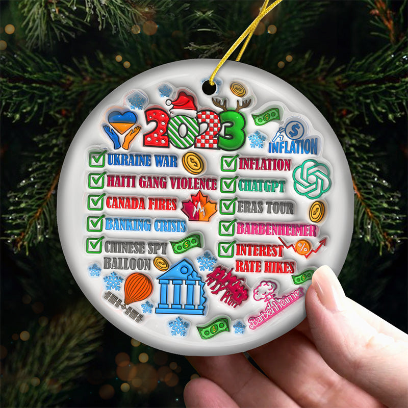 Événement annuel 2023 – Décoration ronde en céramique – Cadeau de Noël pour les membres de la famille