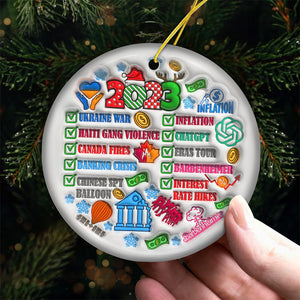 Événement annuel 2023 – Décoration ronde en céramique – Cadeau de Noël pour les membres de la famille
