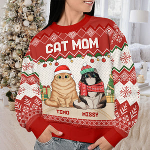 Chat super sexy - Sweat-shirt personnalisé avec inscription « Chat moche » - Pull unisexe en laine - Cadeau de Noël pour les propriétaires et les amoureux des animaux