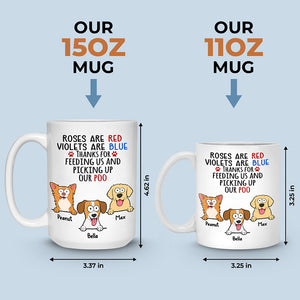 Merci de nous avoir nourris et d'avoir ramassé nos crottes - Mug personnalisé pour chien - Cadeau pour propriétaires d'animaux et amoureux des animaux