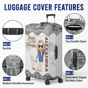 Une fille qui aime voyager - Housse de bagage personnalisée - Cadeau de vacances, cadeau pour les amoureux du voyage d'aventure