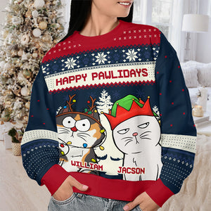 Cher Père Noël, apportez plus de chats ! Sweat-shirt personnalisé avec chat, moche et personnalisé ! Pull en laine unisexe ! Cadeau de Noël pour les propriétaires et les amoureux des animaux.