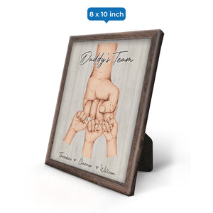 Papa, on forme une bonne équipe ! Chevalet vertical personnalisé pour famille ! Cadeau d'anniversaire pour papa