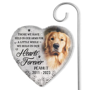 Photo personnalisée à conserver dans votre cœur pour toujours - Mémorial personnalisé avec ardoise et crochet pour jardin - Cadeau de condoléances pour les propriétaires et les amoureux des animaux