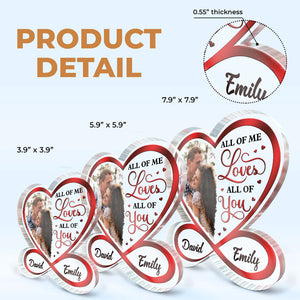 Photo personnalisée « Tout de moi, tout de toi » - Plaque acrylique personnalisée en forme de cœur infini pour couple - Cadeau pour mari et femme, anniversaire