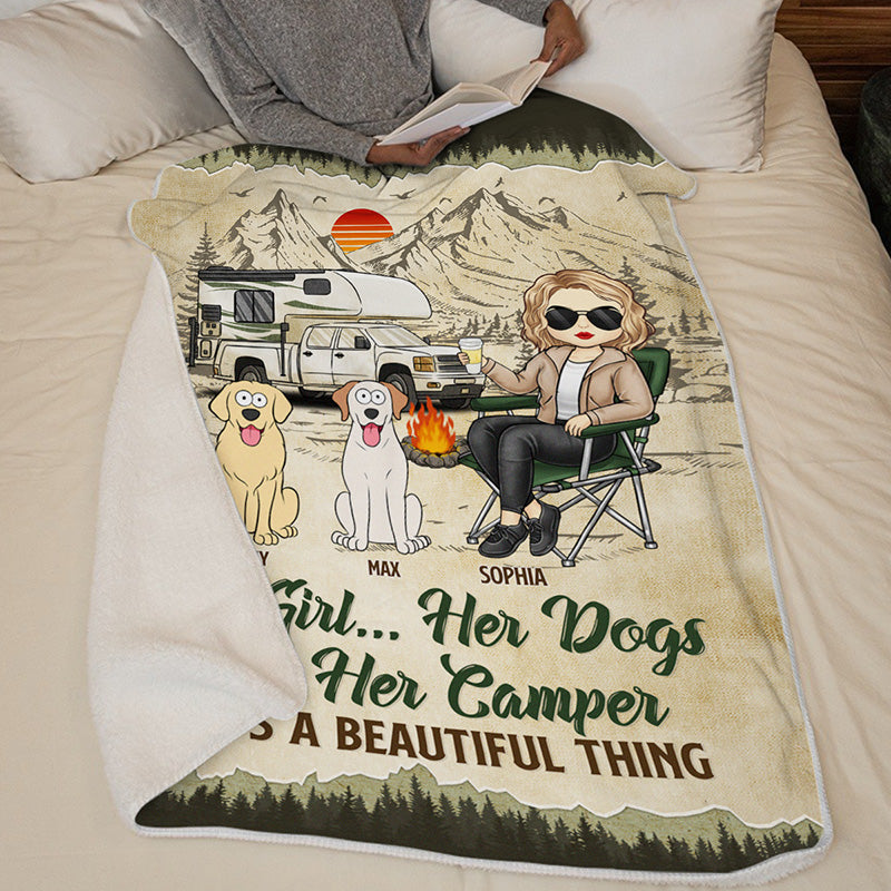 Couverture personnalisée pour feu de camp et café - Cadeau idéal pour les amoureux du camping, les propriétaires d'animaux et les amoureux des animaux