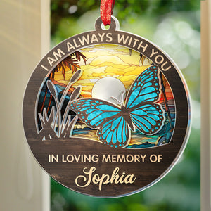 Tu nous manques tous les jours - Ornement attrape-soleil personnalisé commémoratif - Forme ronde en acrylique - Cadeau de Noël, cadeau de condoléances pour les membres de la famille