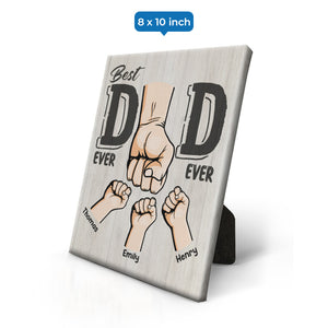 Meilleur papa de tous les temps - Chevalet vertical personnalisé pour la famille - Cadeau d'anniversaire pour papa