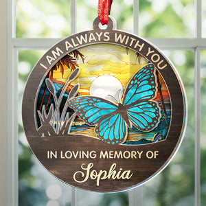 Tu nous manques tous les jours - Ornement attrape-soleil personnalisé commémoratif - Forme ronde en acrylique - Cadeau de Noël, cadeau de condoléances pour les membres de la famille