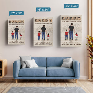 Papa, on t'aime - Toile verticale personnalisée pour la famille - Cadeau d'anniversaire pour papa