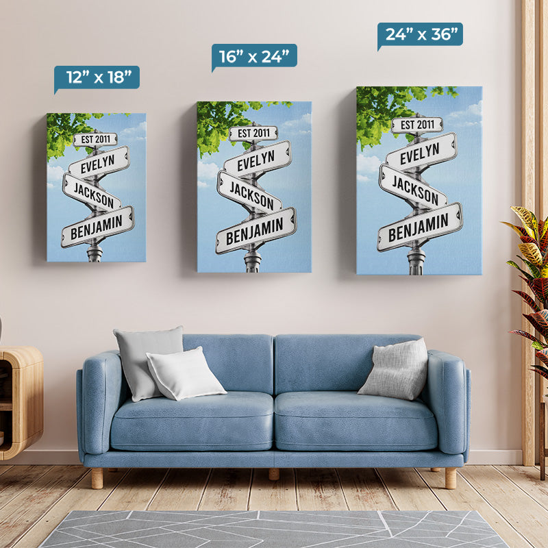 Ma famille est tout pour moi - Toile verticale personnalisée pour la famille - Cadeau pour les membres de la famille