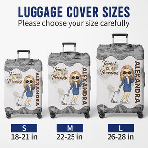Une fille qui aime voyager - Housse de bagage personnalisée - Cadeau de vacances, cadeau pour les amoureux du voyage d'aventure