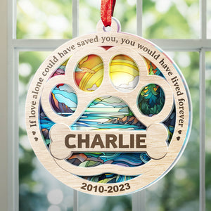 Plus à mes côtés, pour toujours dans mon cœur - Ornement attrape-soleil personnalisé commémoratif - Forme ronde en acrylique - Cadeau de condoléances pour les propriétaires d'animaux et les amoureux des animaux