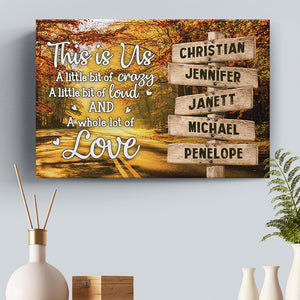 C'est nous, beaucoup d'amour - Toile horizontale personnalisée pour la famille - Cadeau pour les membres de la famille