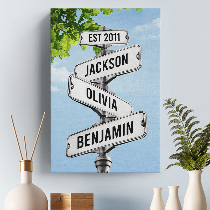 Ma famille est tout pour moi - Toile verticale personnalisée pour la famille - Cadeau pour les membres de la famille