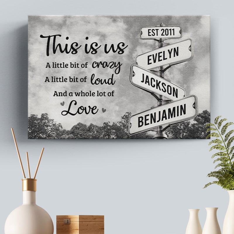 C'est nous, plein d'amour - Toile horizontale personnalisée pour la famille - Cadeau pour les membres de la famille