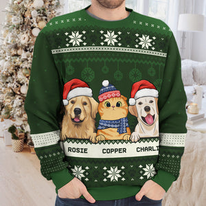 Joyeux Noël, amoureux des animaux - Sweat-shirt de Noël unisexe personnalisé, sweat-shirt en laine, sweat-shirt imprimé intégral - Cadeau pour les amoureux des animaux, cadeau de Noël