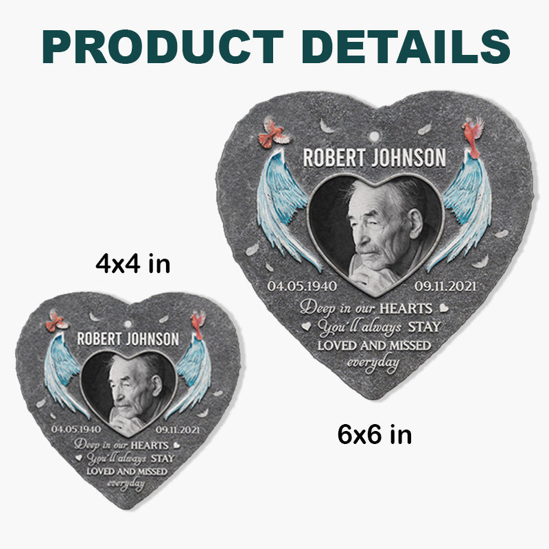 Photo personnalisée que vous serez toujours aimé - Mémorial personnalisé Ardoise de jardin commémorative et crochet - Cadeau de condoléances, cadeau pour les membres de la famille