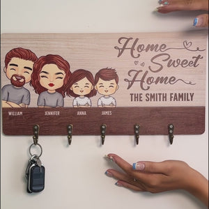 Porte-clés personnalisé - Cadeaux d'anniversaire personnalisés pour la famille, les papas et les mamans de chiens, les propriétaires de chats - Home Sweet Home