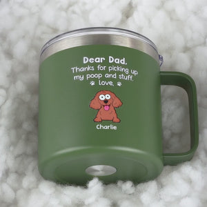 Tu es un super papa ! Gobelet personnalisé en acier inoxydable de 14 oz avec poignée pour chien et chat ! Cadeau idéal pour les propriétaires et les amoureux des animaux.