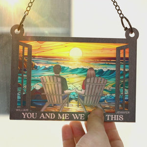 Ensemble, construisons une vie que nous aimons - Attrape-soleil personnalisé pour fenêtre - Cadeau pour mari et femme, anniversaire