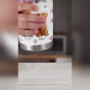 Quatre pattes, un cœur - Gobelet personnalisé avec effet gonflable 3D pour chien et chat - Cadeau pour propriétaires et amoureux des animaux