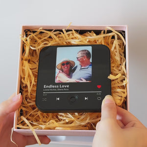 Photo personnalisée ensemble comme un seul homme - Aimant de réfrigérateur musical personnalisé pour couple pouvant jouer des chansons - Cadeau pour mari et femme, anniversaire