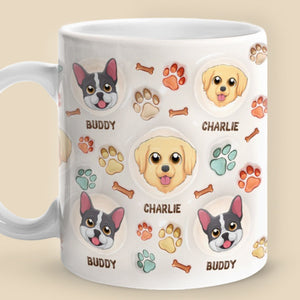 Mug personnalisé avec motif chien, effet gonflé 3D, cadeau de Noël pour les propriétaires et les amoureux des animaux.