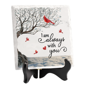 I'm Always With You - Memorial Square Shaped Ceramic Plaque With Stand - Sympathy Gift, Gift For Family Members