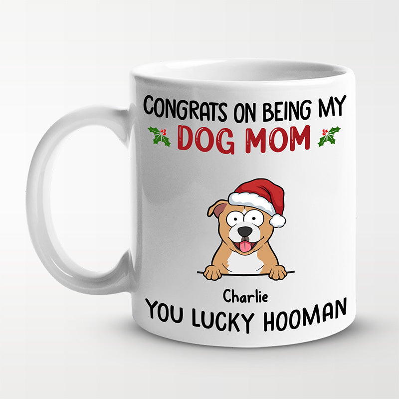 Tasse personnalisée « Wagging Tails And Merry Woofmas » pour chien – Cadeau de Noël pour propriétaires et amoureux des animaux