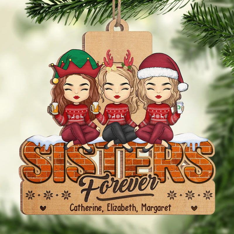 Nous sommes plus que de simples amis - Ornement personnalisé Bestie - Forme en bois personnalisée - Cadeau de Noël pour meilleurs amis, meilleures amies, sœurs