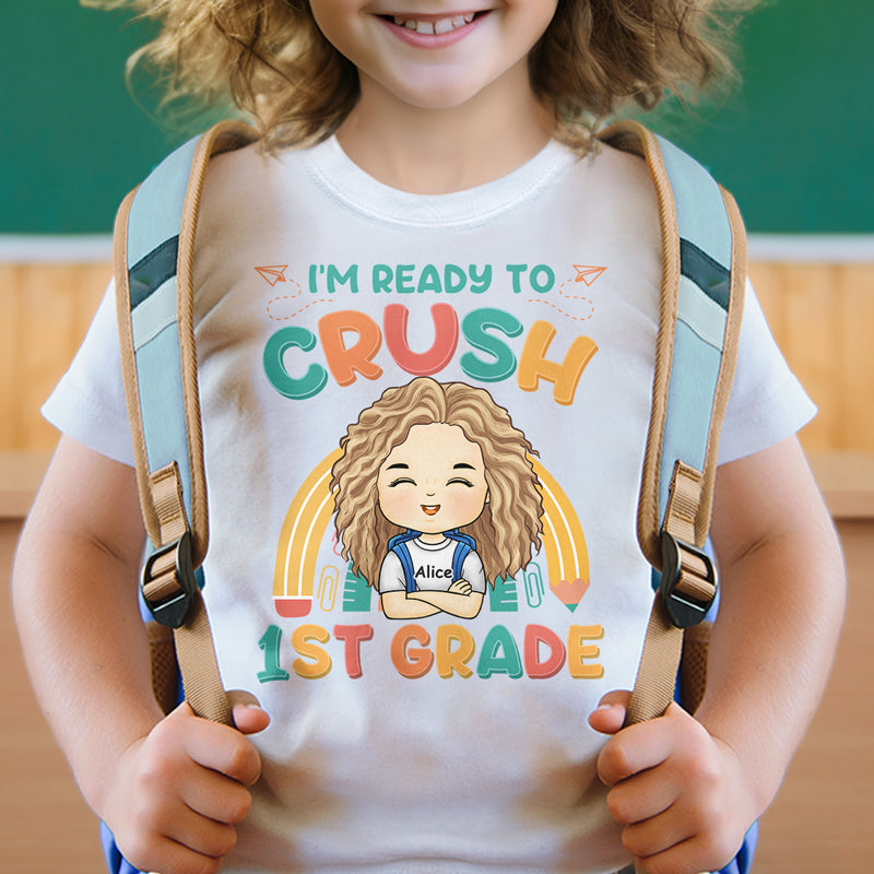 Je suis prêt à écraser la maternelle - T-shirt enfant personnalisé - Cadeau pour enfant, cadeau de rentrée scolaire