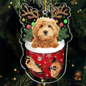 Yappy Holidays - Décoration personnalisée pour chien - Acrylique en forme personnalisée - Cadeau de Noël pour propriétaires et amoureux des animaux