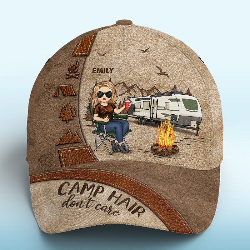 Casquette de camping personnalisée, imprimé intégral, style classique, cadeau pour les amateurs de camping.