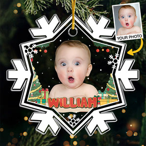 Mini Boss photo personnalisé - Décoration familiale personnalisée - Forme personnalisée en acrylique - Cadeau de Noël pour bébé, enfant et nouveau-né