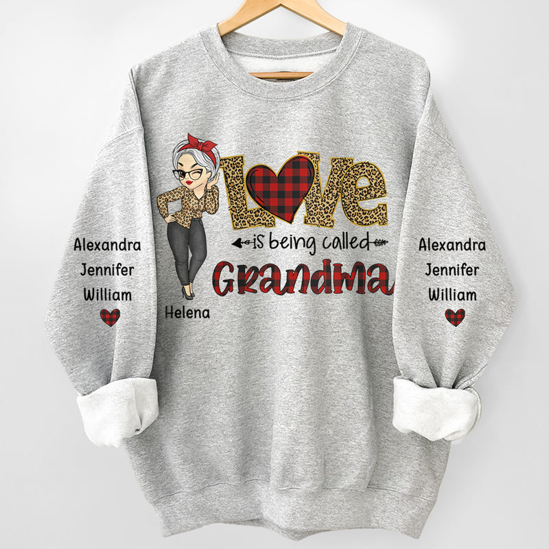Les petits-enfants sont le plus beau cadeau - Sweat-shirt unisexe personnalisé avec motif sur la manche - Cadeau de Noël pour maman et grand-mère