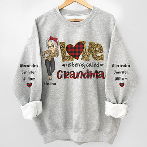 Les petits-enfants sont le plus beau cadeau - Sweat-shirt unisexe personnalisé avec motif sur la manche - Cadeau de Noël pour maman et grand-mère