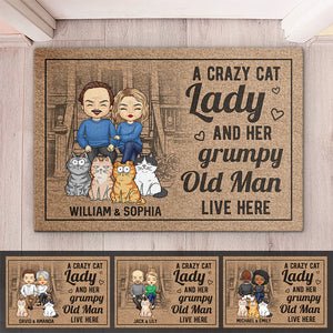 Toi, moi et les chats - Tapis décoratif personnalisé pour couple - Cadeau pour mari, femme, propriétaires d'animaux, amoureux des animaux