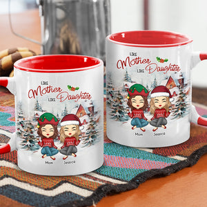 Telle mère, telle fille - Tasse personnalisée avec accents pour la famille - Cadeau de Noël pour mère de fille