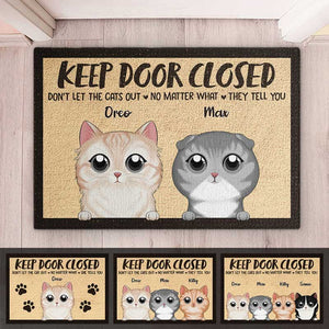 Ne laissez pas sortir mes petits animaux à fourrure ! Tapis décoratif personnalisé pour chat ! Cadeau pour les propriétaires et les amoureux des animaux.
