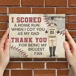 Thanks For Being My Biggest Fan - Family Personalized Custom Horizontal Tabletop, Desk Canvas With Easel Back - Birthday Gift For Dad