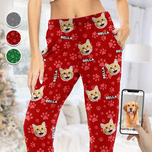 Custom Photo Me & My Best Friend - Dog & Cat Personalized Custom Face Photo Pajama Pants - New Arrival, Christmas Gift For Pet Owners, Pet Lovers