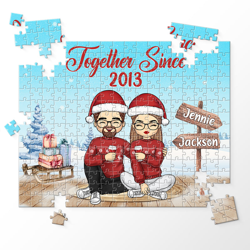 Nous allons ensemble comme copier-coller - Puzzle personnalisé pour couple - Cadeau de Noël pour mari et femme, anniversaire