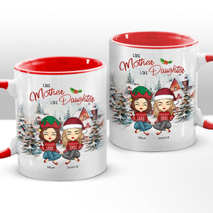 Telle mère, telle fille - Tasse personnalisée avec accents pour la famille - Cadeau de Noël pour mère de fille