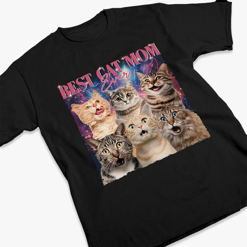 T-shirt, sweat à capuche et sweat-shirt unisexe personnalisé avec photo « Meilleur papa chat » - Cadeau pour propriétaires et amoureux des animaux
