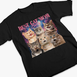 T-shirt, sweat à capuche et sweat-shirt unisexe personnalisé avec photo « Meilleur papa chat » - Cadeau pour propriétaires et amoureux des animaux