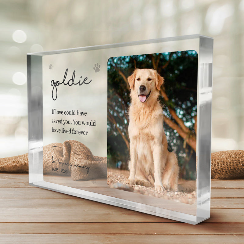 Photo personnalisée « Il y a un paradis dans notre maison » – Plaque commémorative rectangulaire en acrylique personnalisée – Cadeau de condoléances, cadeau pour les propriétaires d'animaux de compagnie et les amoureux des animaux